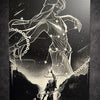 Tableau guerrier cosmique et constellation céleste – décoration murale noir et blanc 30x40 cm - DesignRomArt