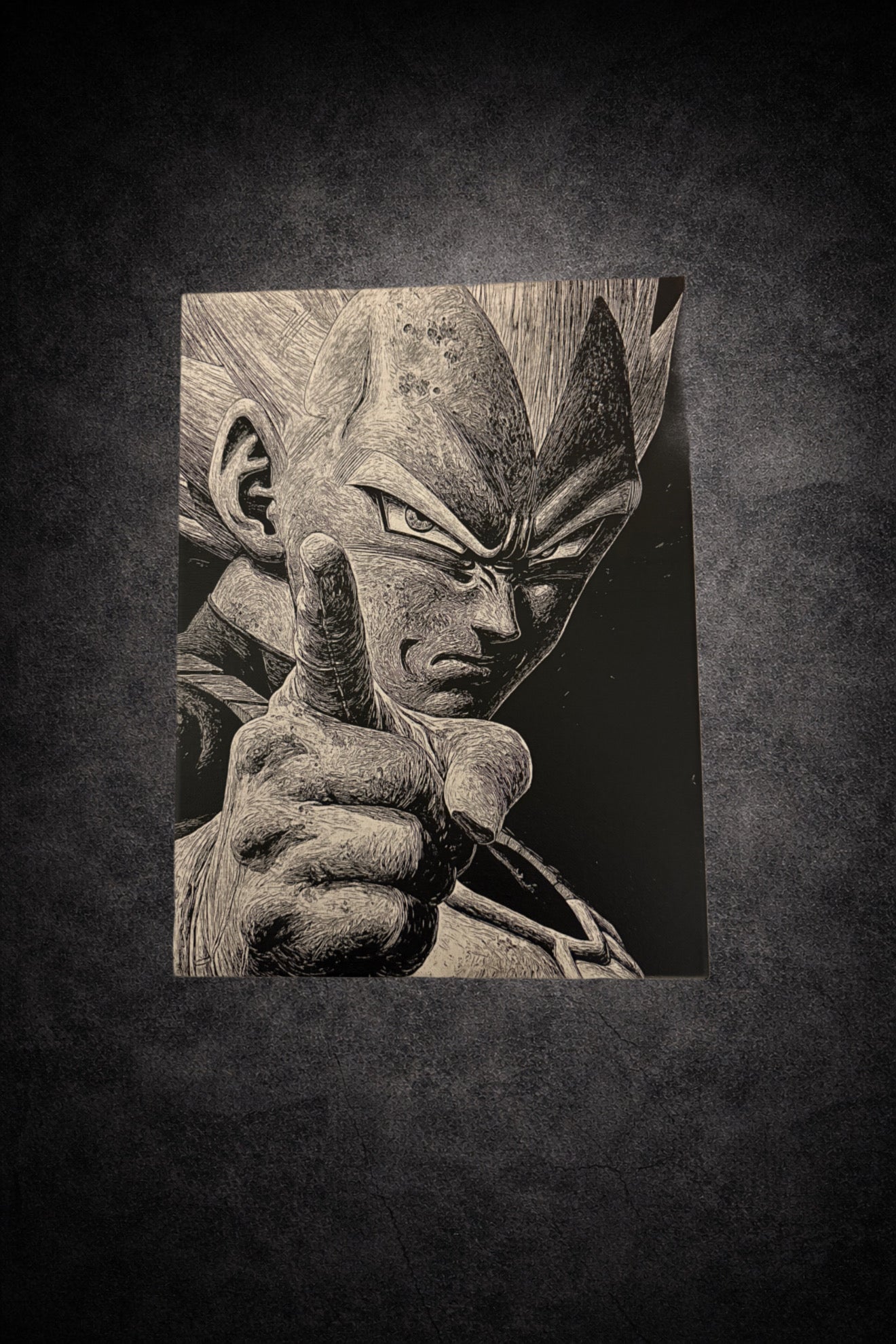 Tableau noir et blanc guerrier déterminé puissant