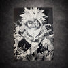 Tableau guerrier ninja concentré en posture d’énergie mystique – style épique noir et blanc – décoration murale 30x40 cm - DesignRomArt