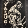 Tableau guerrier samouraï en pleine concentration combat noir et blanc décoration murale 30x40 cm - DesignRomArt