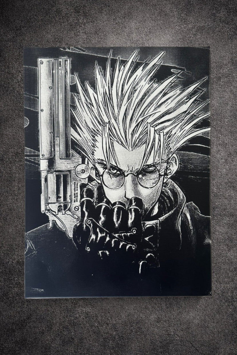 Tableau guerrier solitaire armé dans une ambiance sombre épique – style noir et blanc – décoration murale 30x40 cm - DesignRomArt