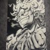 Tableau guerrier sourire intense aura énergie style manga décoration murale noir et blanc 30x40 cm - DesignRomArt