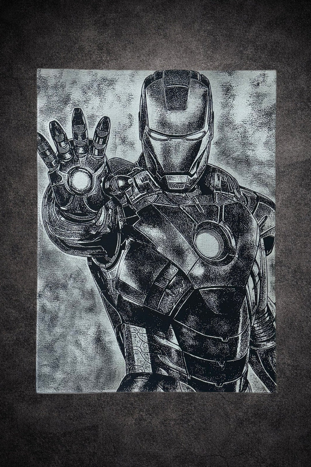 Tableau guerrier technologique futuriste en armure – décoration murale 30x40 cm - DesignRomArt