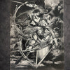 Tableau héroïne en combat aérien épique style sombre décoration murale 30x40 cm - DesignRomArt
