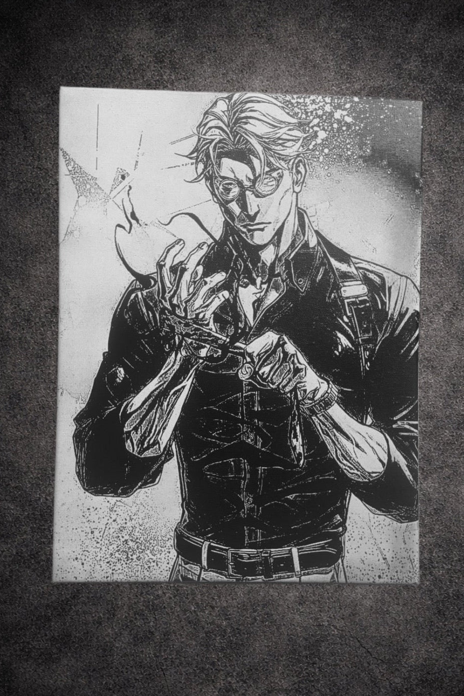 Tableau homme tacticien en préparation de combat noir et blanc – décoration murale moderne 30x40 cm - DesignRomArt