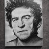 Tableau Hubert - Félix Thiéfaine – Portrait rock français noir et blanc 30x40 cm - DesignRomArt