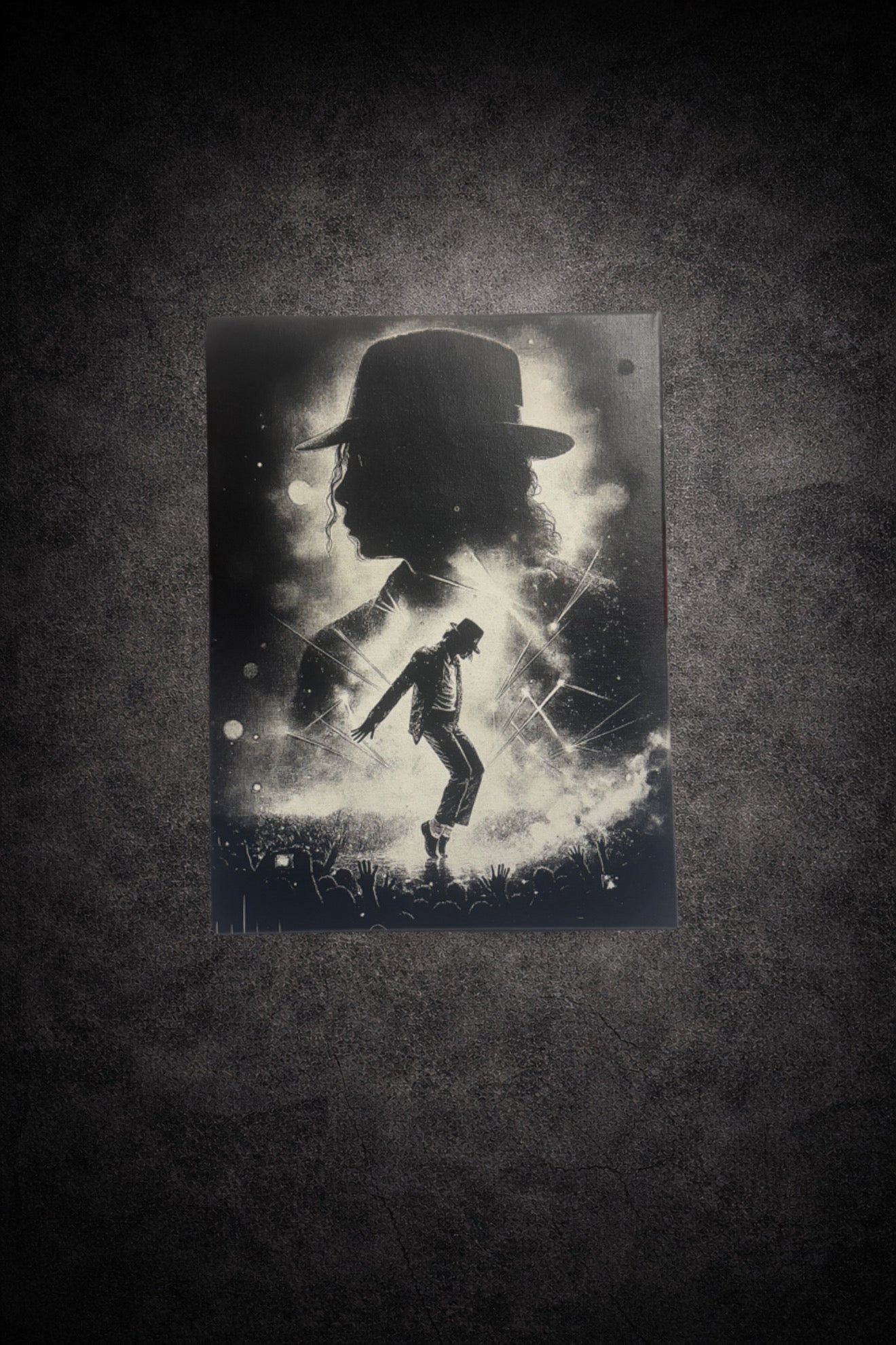 Tableau Michael Jackson en noir et blanc – icône pop et scène légendaire 30x40 cm