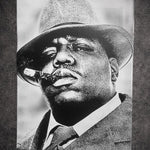 Tableau icone rap style portrait noir blanc decoration murale street art 30x40 cm - DesignRomArt