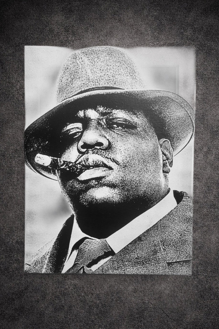 Tableau icone rap style portrait noir blanc decoration murale street art 30x40 cm - DesignRomArt