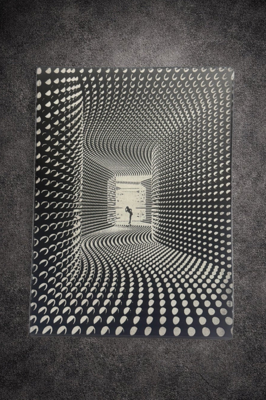 Tableau illusion d’optique en noir et blanc – Art mural hypnotique 30x40 cm - DesignRomArt