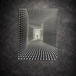 Tableau illusion d’optique en noir et blanc – art mural hypnotique 30x40 cm