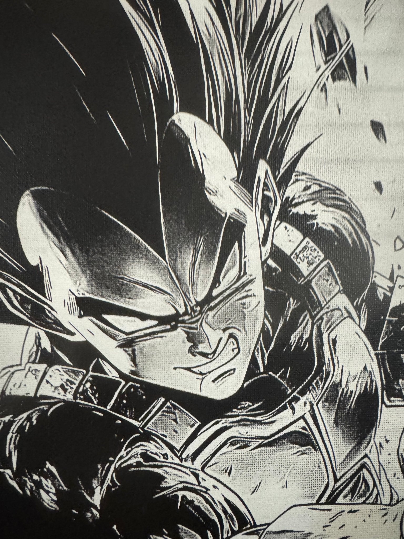 Tableau impact décisif – Art manga noir et blanc dynamique – Toile 30x40 cm - DesignRomArt