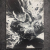 Tableau impact décisif – Art manga noir et blanc dynamique – Toile 30x40 cm - DesignRomArt
