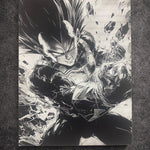 Tableau impact décisif – Art manga noir et blanc dynamique – Toile 30x40 cm - DesignRomArt