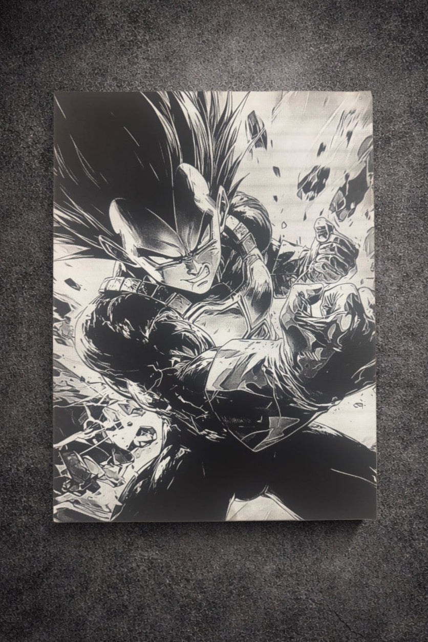 Tableau impact décisif – Art manga noir et blanc dynamique – Toile 30x40 cm - DesignRomArt