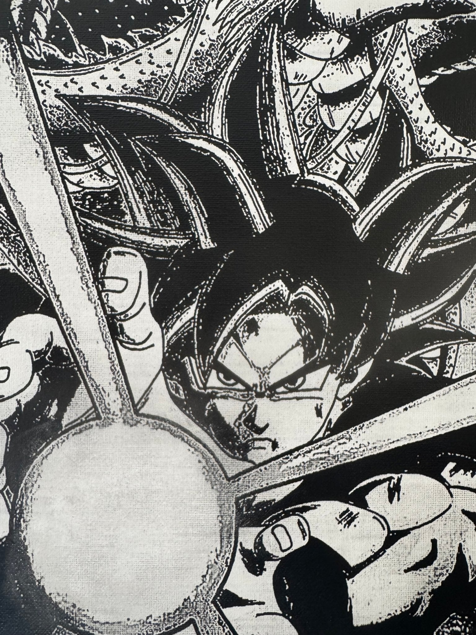 Tableau invocation d’énergie – Art manga noir et blanc épique – Toile 30x40 cm - DesignRomArt