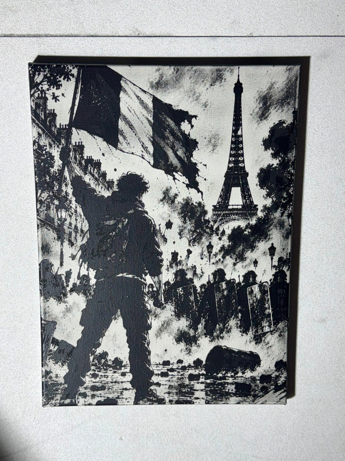 Tableau La France face à elle même en toile 30x40cm - DesignRomArt