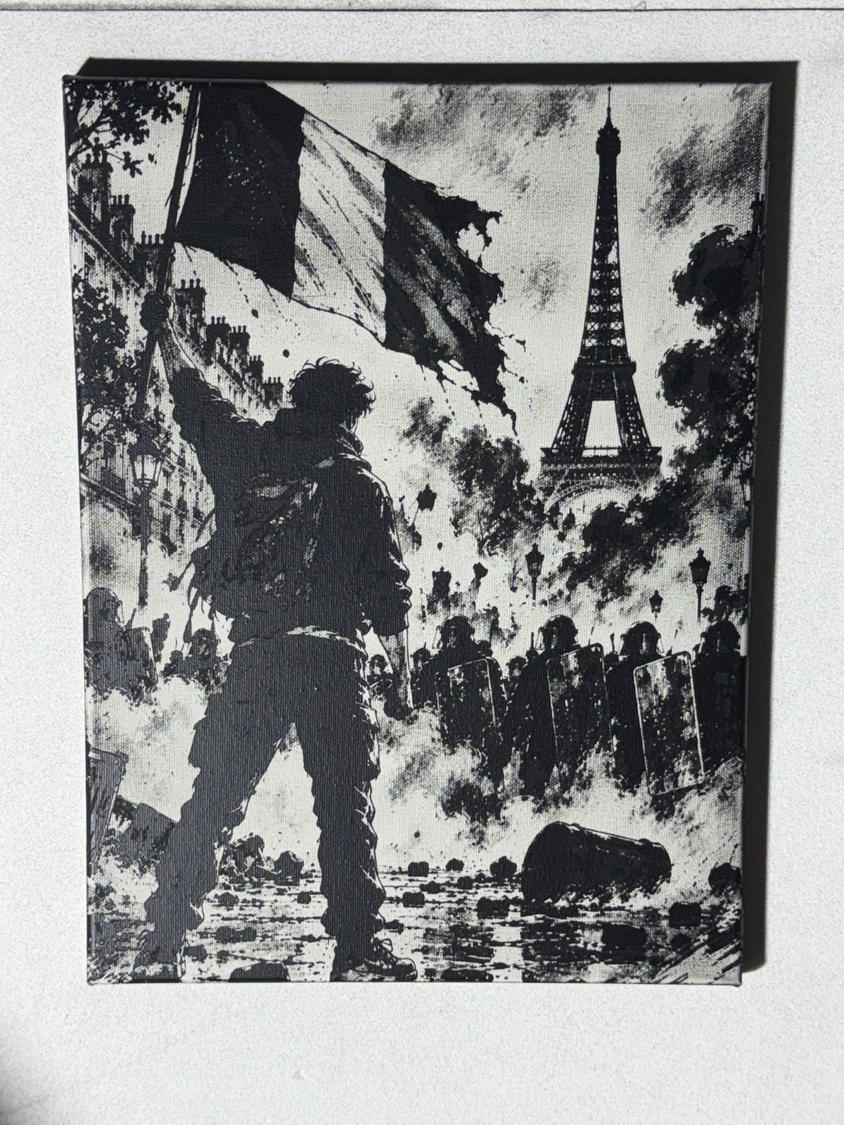 Tableau La France face à elle même en toile 30x40cm - DesignRomArt