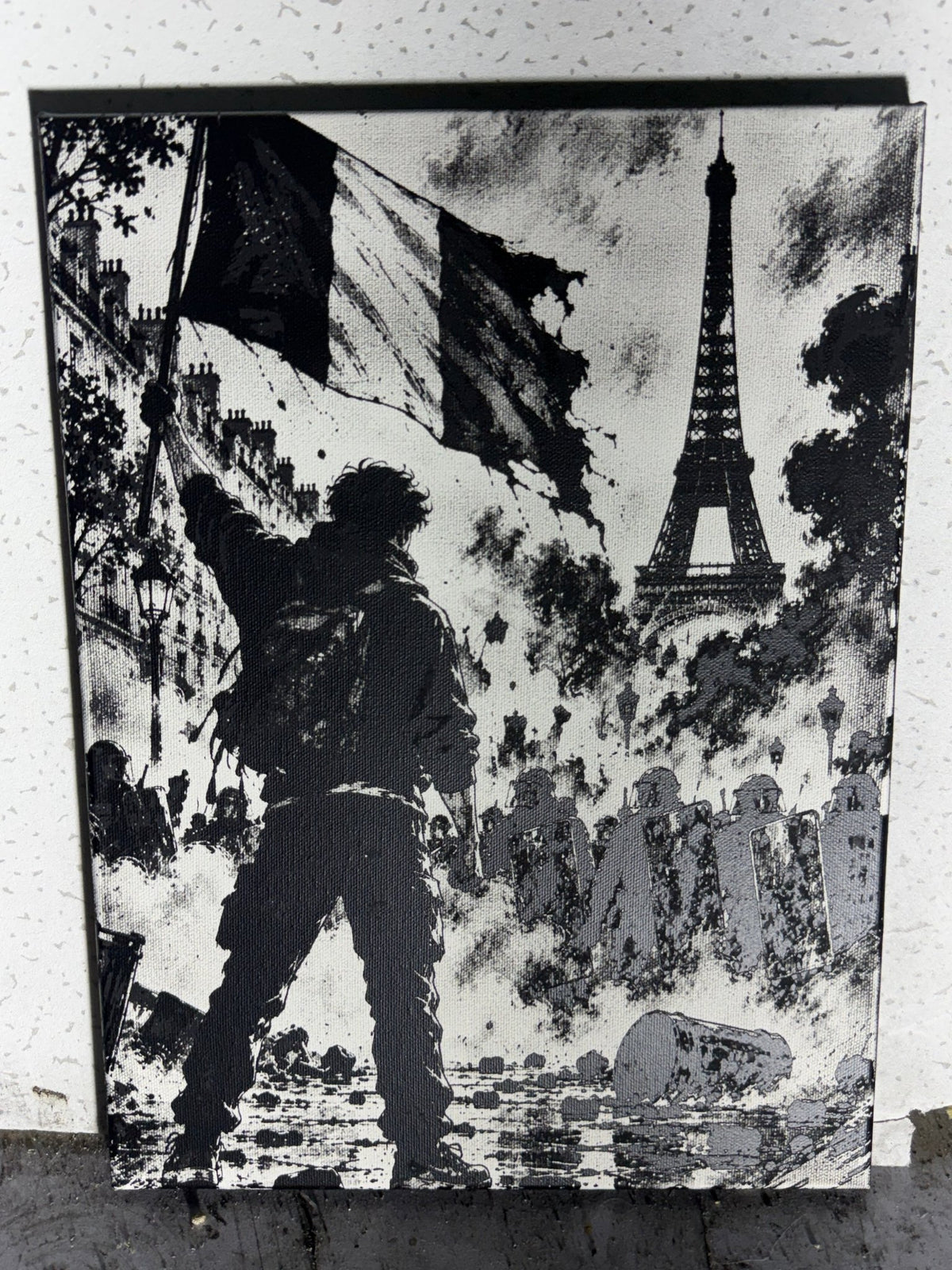 Tableau La France face à elle même en toile 30x40cm - DesignRomArt