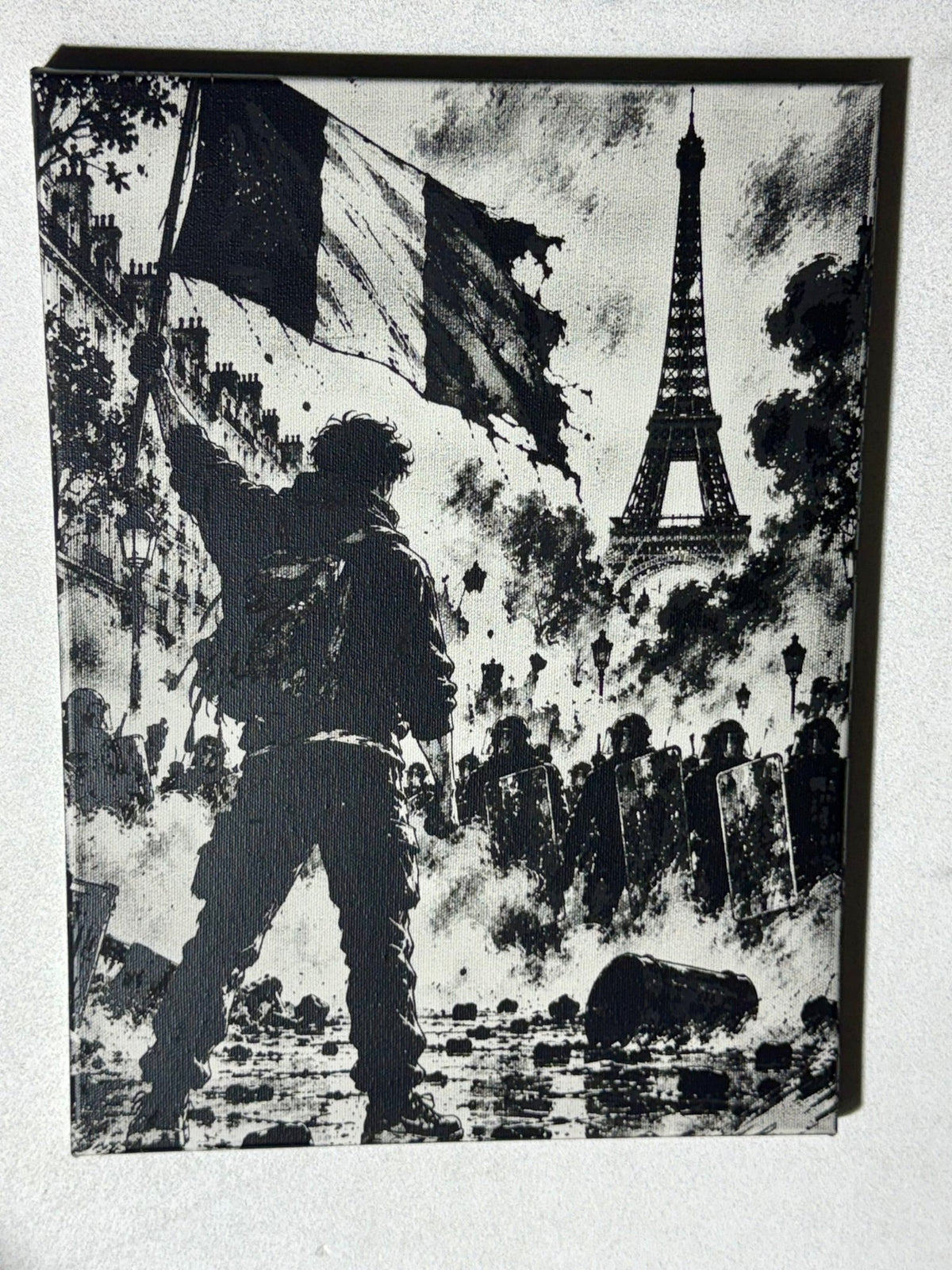 Tableau La France face à elle même en toile 30x40cm - DesignRomArt