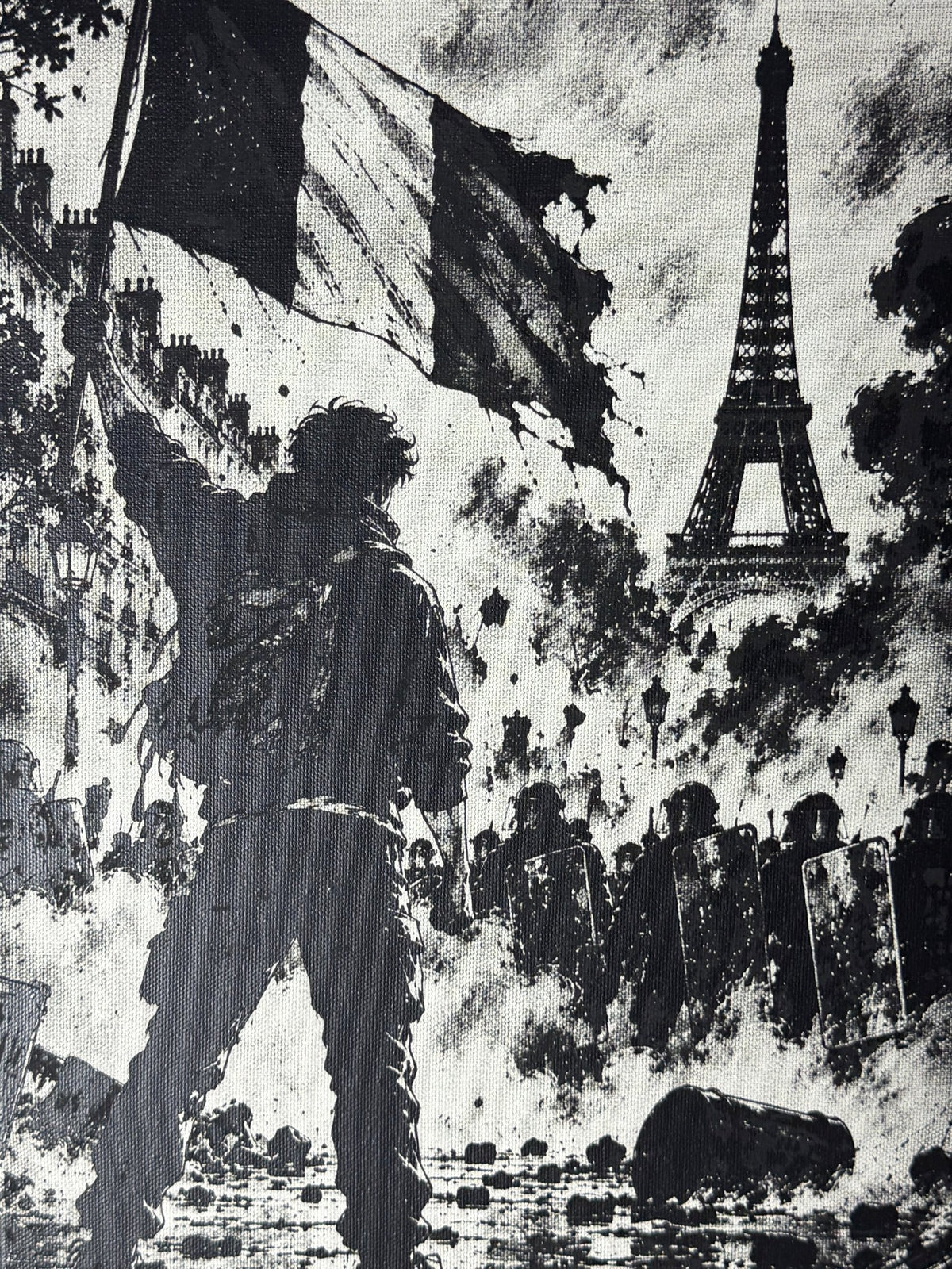 Tableau La France face à elle même en toile 30x40cm - DesignRomArt