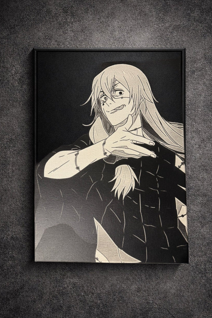 Tableau Mahito manga noir blanc decoration murale anime 30x40 cm - DesignRomArt