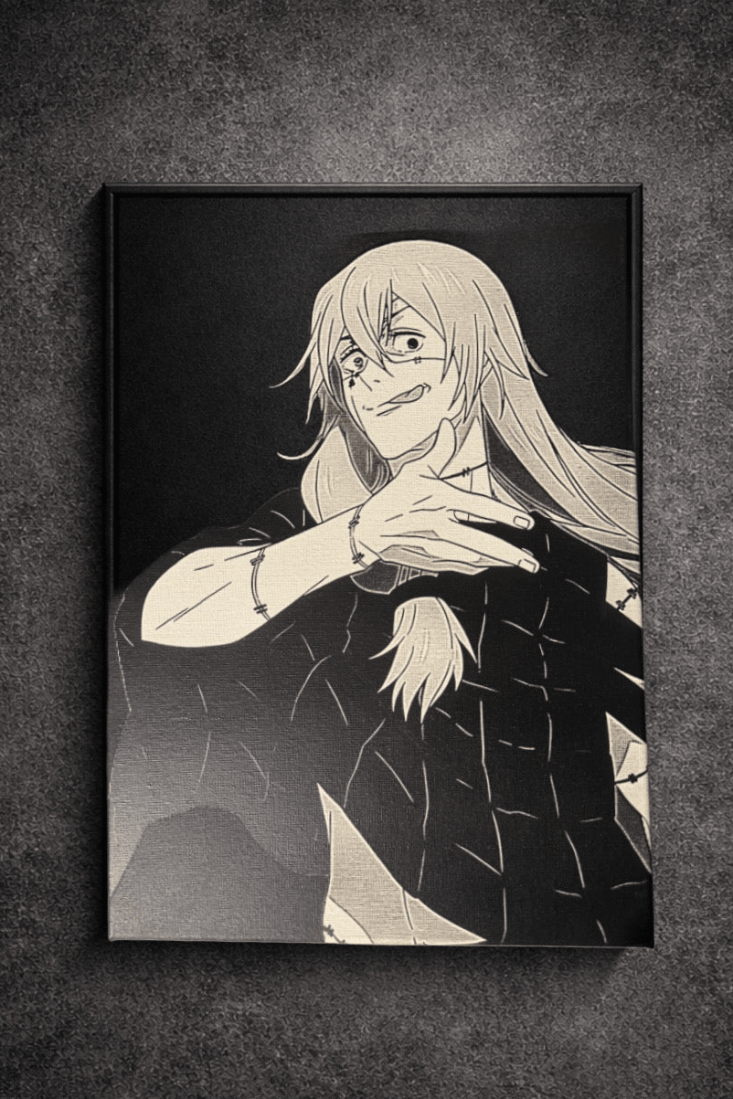 Tableau Mahito manga noir blanc decoration murale anime 30x40 cm - DesignRomArt