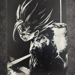 Tableau maîtrise de l’énergie – Art manga noir et blanc puissant – Toile 30x40 cm - DesignRomArt