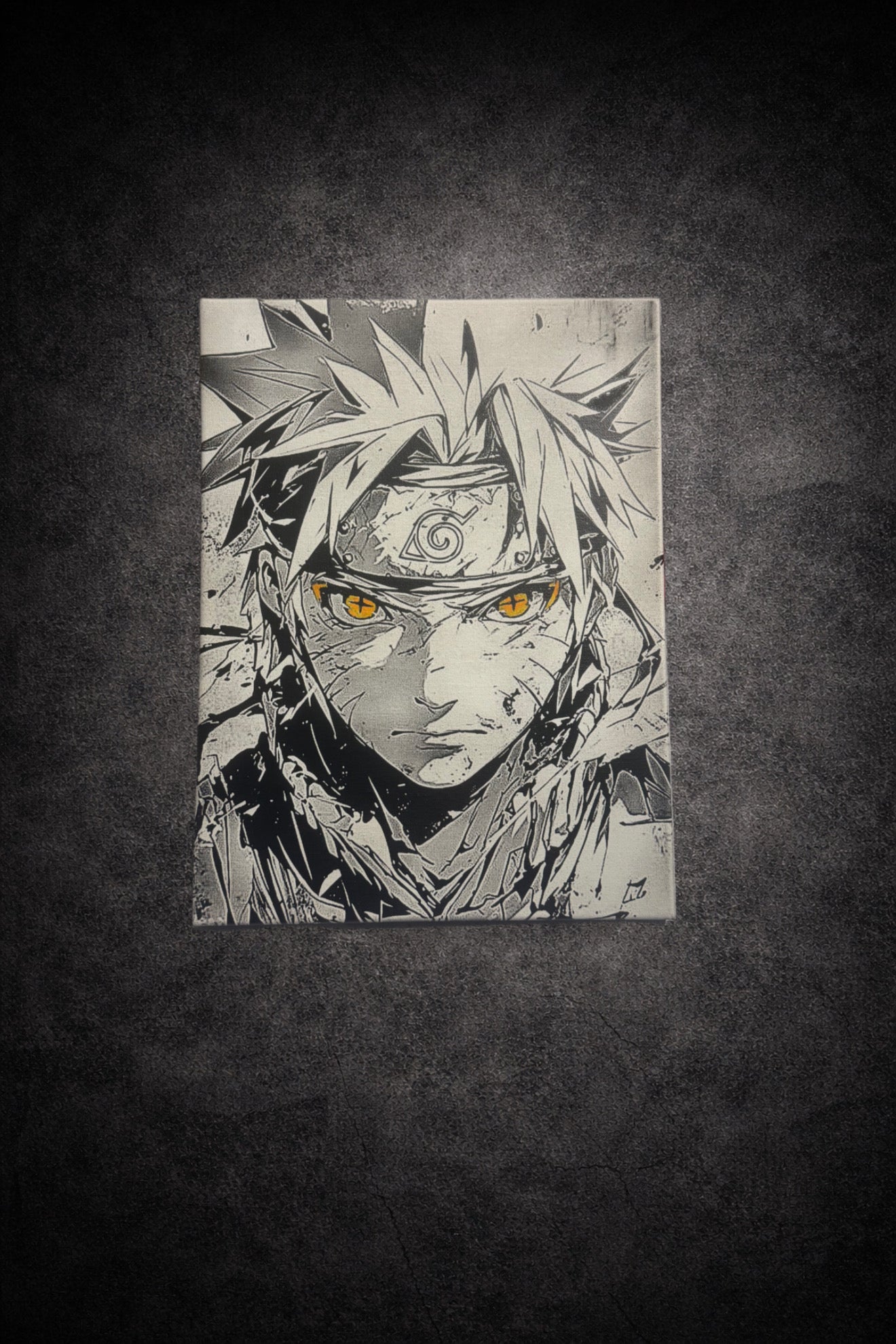 tableau-manga-noir-blanc-ninja-30x40-01