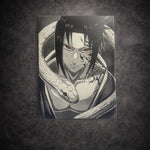tableau-manga-noir-blanc-ninja-serpent-30x40