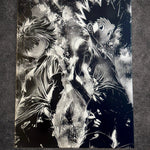 Tableau manga noir et blanc – Duo de héros – Toile murale 30x40 cm - DesignRomArt