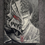 Tableau manga noir et blanc – Guerrier dark fantasy à l'armure – Toile 30x40 cm - DesignRomArt