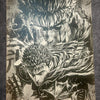 Tableau manga noir et blanc – Guerrier sombre enragé – Art dark fantasy sur toile 30x40 cm - DesignRomArt