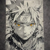 Tableau manga noir et blanc – Ninja déterminé – Toile murale 30x40 cm - DesignRomArt