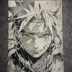 Tableau manga noir et blanc – Ninja déterminé – Toile murale 30x40 cm - DesignRomArt