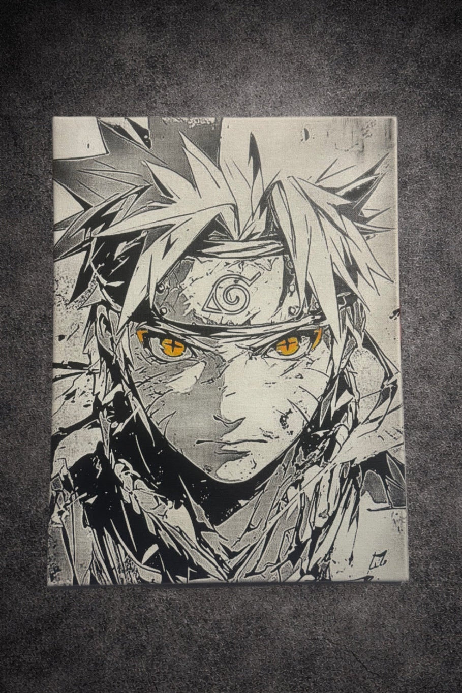 Tableau manga noir et blanc – Ninja déterminé – Toile murale 30x40 cm - DesignRomArt