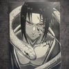 Tableau manga noir et blanc – Ninja sombre et serpent – Toile murale 30x40 cm - DesignRomArt