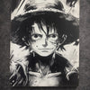 Tableau manga noir et blanc – Pirate au chapeau de paille – Toile murale 30x40 cm - DesignRomArt