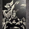 Tableau manga rétro noir et blanc – Robot géant assis – Toile murale 30x40 cm - DesignRomArt