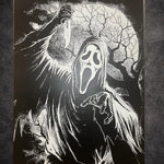 Tableau masque horreur noir blanc decoration murale film culte 30x40 cm - DesignRomArt
