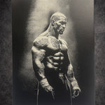 Tableau Mike Tyson boxe légende sport noir et blanc décoration murale 30x40 cm - DesignRomArt