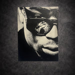 Tableau Ninho en noir et blanc – portrait rap français 30x40 cm