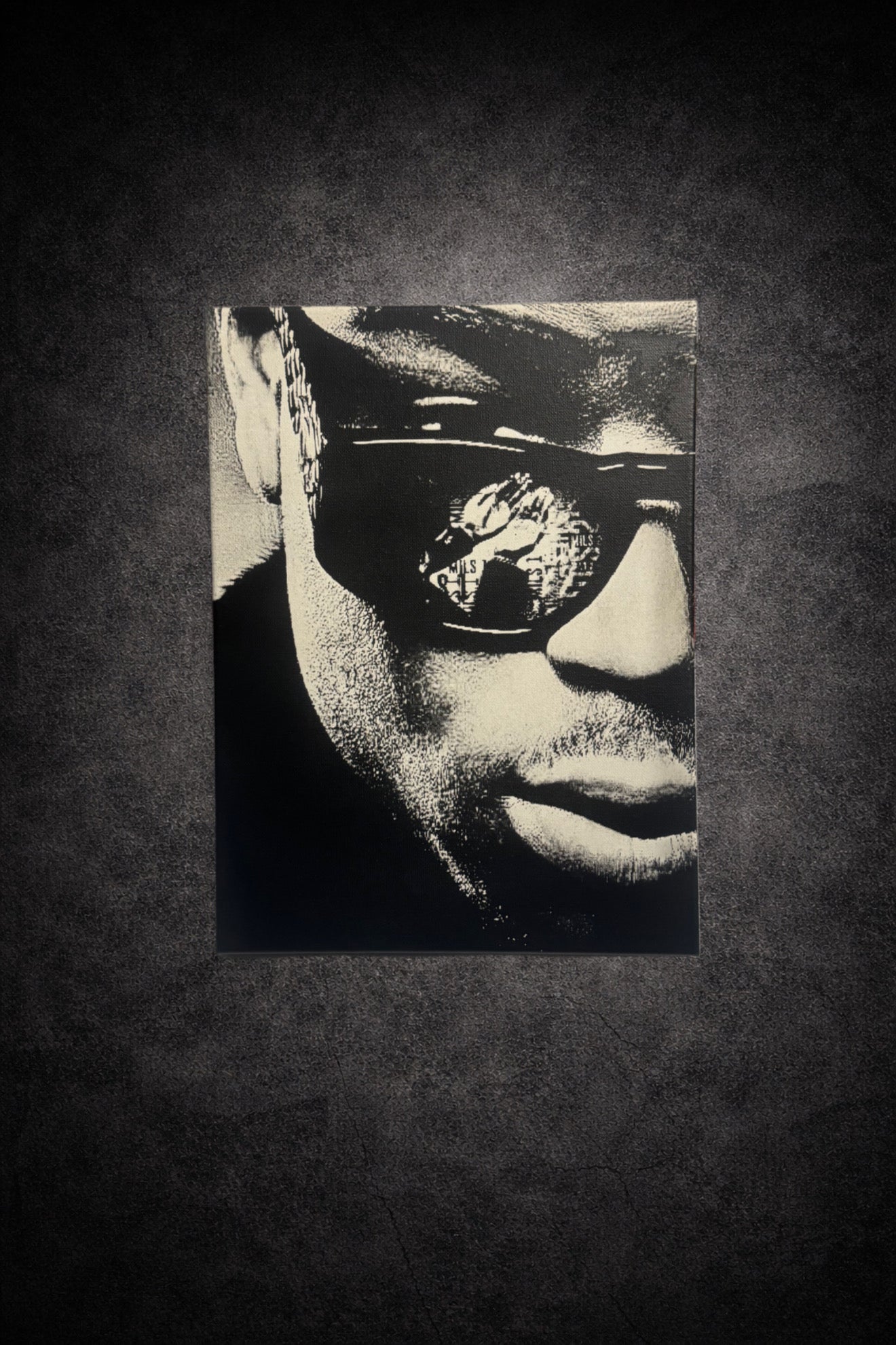 Tableau Ninho en noir et blanc – portrait rap français 30x40 cm