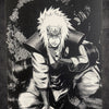 Tableau ninja légendaire en posture de combat noir et blanc – décoration murale 30x40 cm - DesignRomArt