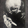 Tableau personnage masqué sombre noir et blanc – Art mural manga – Toile 30x40 cm - DesignRomArt
