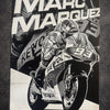 Tableau pilote moto course vitesse extrême décoration murale sport mécanique noir et blanc 30x40 cm - DesignRomArt