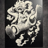 Tableau pirate souriant style manga noir et blanc décoration murale anime 30x40 cm - DesignRomArt