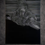 Tableau prise de main en relief graphique illusion visuelle noir et blanc – décoration murale contemporaine 30x40 cm - DesignRomArt
