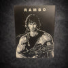 Tableau Rambo film culte action noir et blanc décoration murale 30x40 cm - DesignRomArt