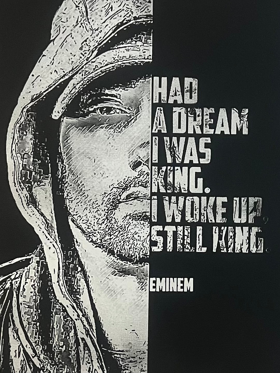 Tableau rap citation noir blanc style street art decoration murale 30x40 cm - DesignRomArt